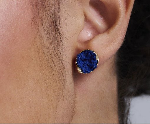Brinco Raimunda Banho De Ouro Azul, gold | WestwingNow