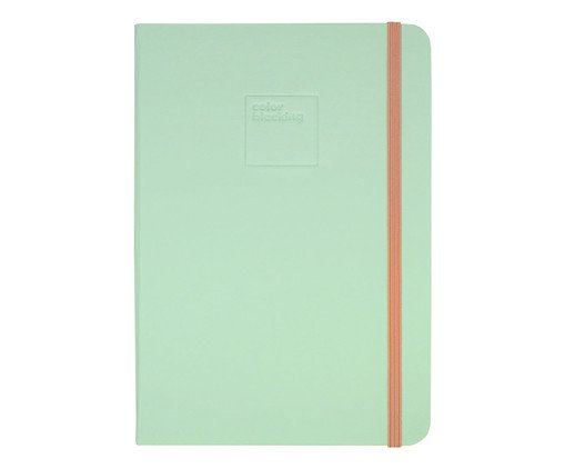 Caderneta Color Blocking Candy Verde Menta e Coral Miolo Liso, Verde | WestwingNow