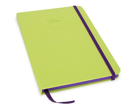 Caderneta Color Blocking Verde e Roxo Miolo Liso | Westwing