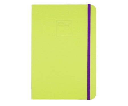 Caderneta Color Blocking Verde e Roxo Miolo Liso | Westwing