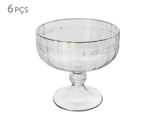 Jogo de Taças para Sobremesa em Cristal com Fio de Dourado Imperial, Transparente | WestwingNow