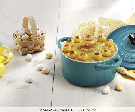 Mini Cocotte com Pegador Preto Azul Caribe | Westwing