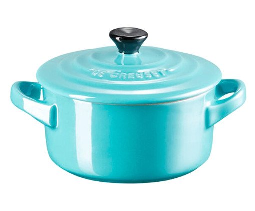 Mini Cocotte com Pegador Preto Azul Caribe, Azul | WestwingNow