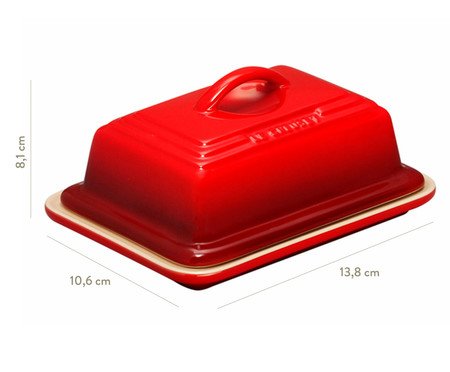 Manteigueira Vermelho - 17,2X9X12,6cm | Westwing