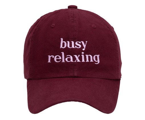 Boné Dad Hat Busy Relaxing Bordô, Vermelho | WestwingNow