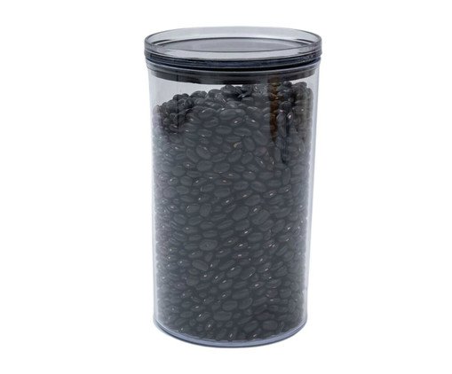 Pote Empilhável Oikos Preto, Transparente | WestwingNow