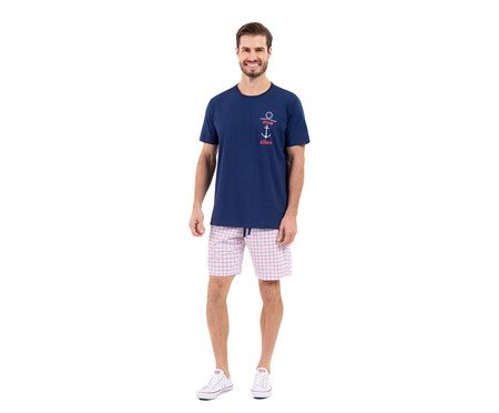 Pijama Manga Curta Masculino Ocean