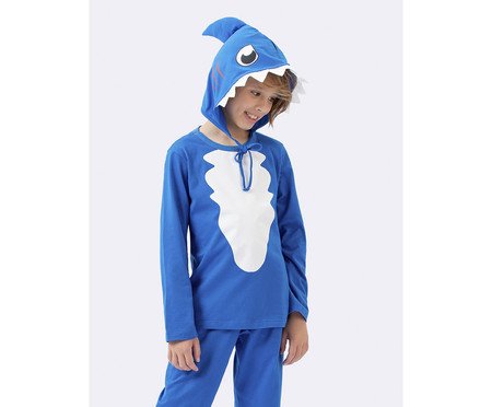 Pijama Manga Longa Infantil Tubarão | Westwing