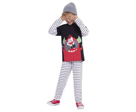Pijama Manga Longa Infantil Meu Monstro Favorito Brilha No Escuro | Westwing