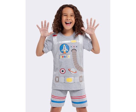 Pijama Manga Curta Infantil Astronauta com Mochila | Westwing