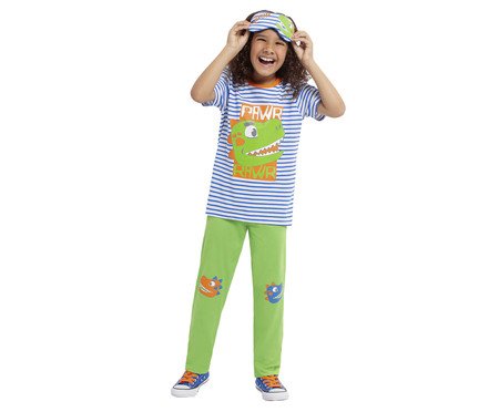 Pijama Manga Curta Infantil com Calça My Dino | Westwing