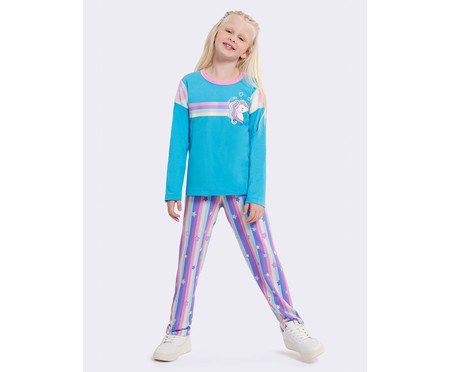Pijama Manga Longa Infantil Unicórnio | Westwing