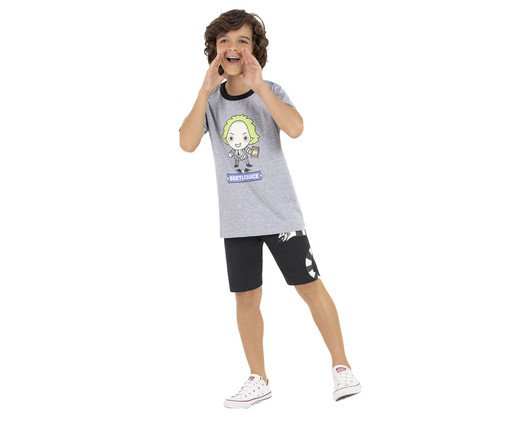 Pijama Manga Curta Infantil Masculino Beetlejuice, Colorido | WestwingNow