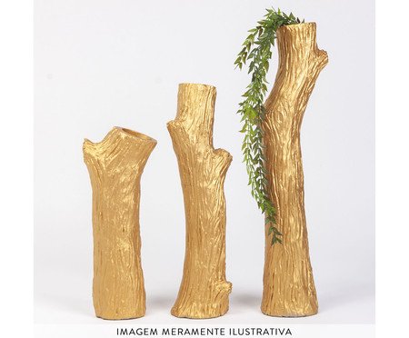 Vaso Tronco Grande Dourado | Westwing