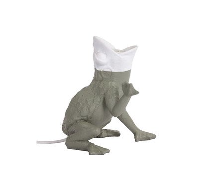 Luminária de Mesa Sapo Hello Pequena Two Tone 110v Verde e Branco | Westwing