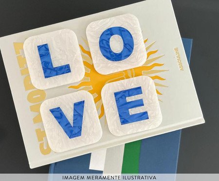 Jogo de Porta Copos Love Marmorizados | Westwing