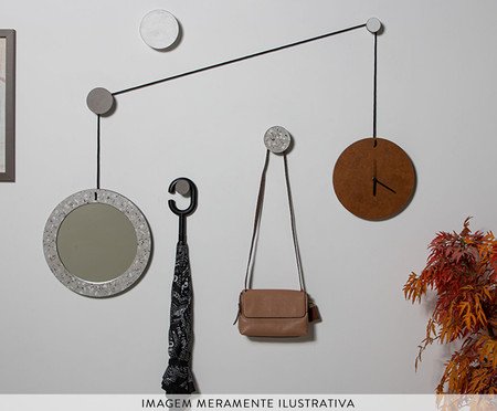 Conjunto Planetas Relógio e Espelho Bronze e Fulgê Coleção Astral | Westwing