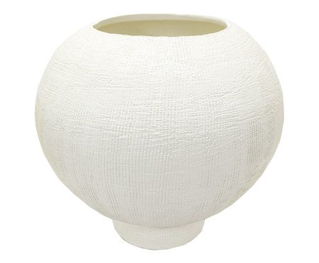  Vaso Decorativo em Cerâmica Branco Texturizado | Westwing