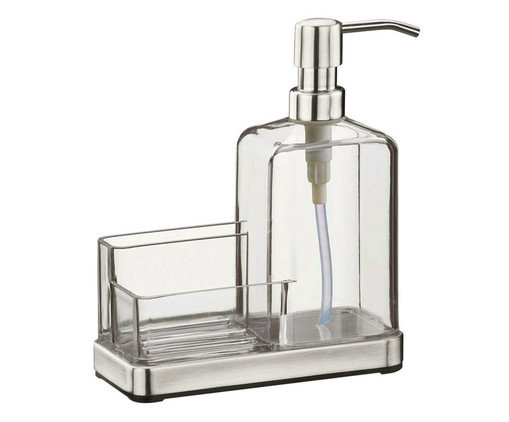 Dispenser com Saboneteira em Inox Elegance Transparente, Transparente | WestwingNow