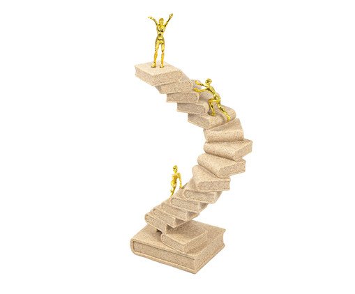  Escultura em Resina Escalada Livros Bege, beige | WestwingNow