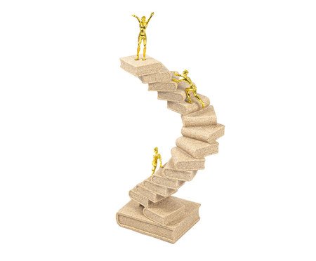  Escultura em Resina Escalada Livros Bege