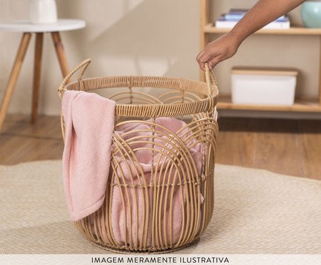 Cesto Arcos Redondo com Textura Rattan Oikos | Westwing
