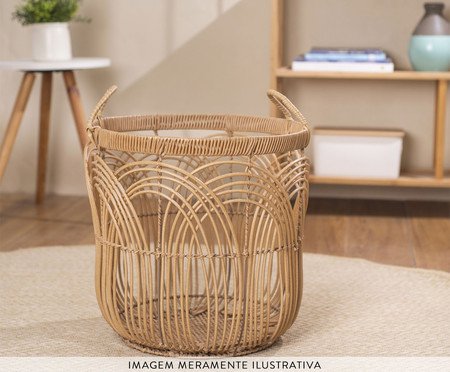 Cesto Arcos Redondo com Textura Rattan Oikos | Westwing