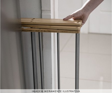 Varal Horizontal em Bambu Simplo Branco | Westwing