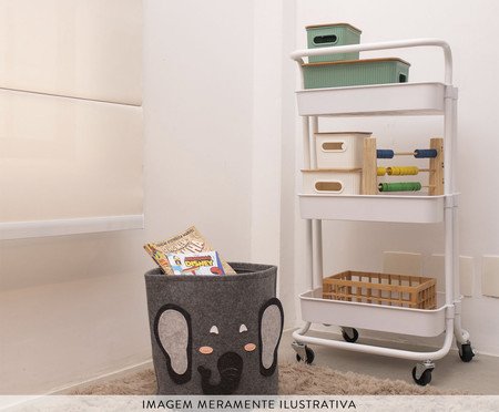 Cesto Infantil Elefante Cinza | Westwing