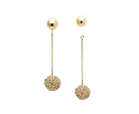 Brinco Lita Longo 2 em 1 Ouro