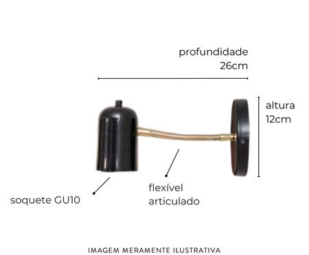 Arandela Dorothea Preta | Westwing