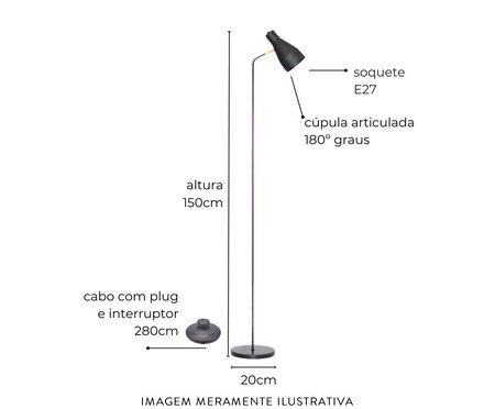 Luminária de Piso Simpson Preta | Westwing