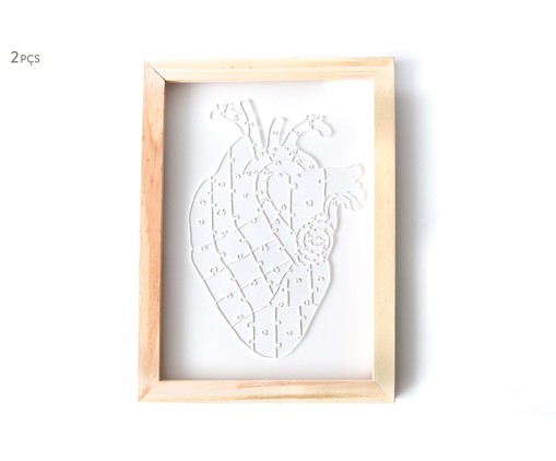Jogo de Quebra-Cabeça Transparente  Heart com Moldura Madeira, Transparente | WestwingNow