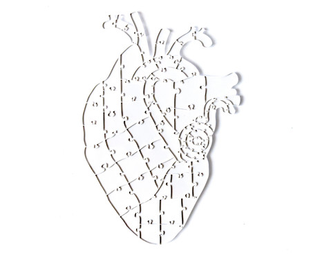 Jogo de Quebra-Cabeça Transparente  Heart com Moldura Preta | WestwingNow