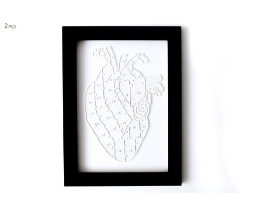 Jogo de Quebra-Cabeça Transparente  Heart com Moldura Preta, Transparente | WestwingNow