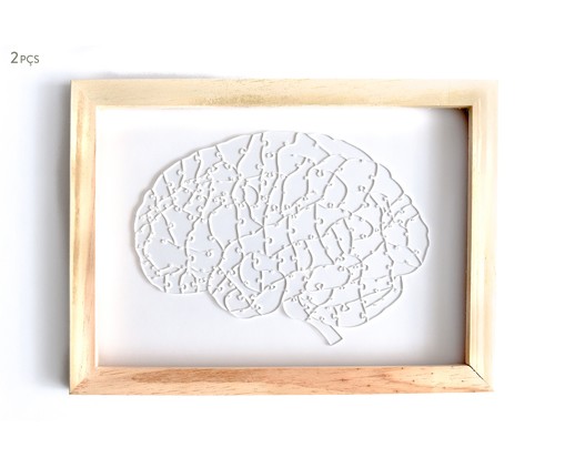 Jogo de Quebra-Cabeça Transparente  Cérebro com Moldura Madeira, Transparente | WestwingNow