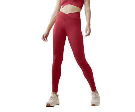 Calça Legging Blackout Cós Transpassado Vermelho Classic