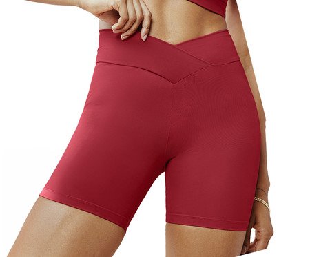 Shorts Fit Blackout Cós Transpassado Vermelho Classic
