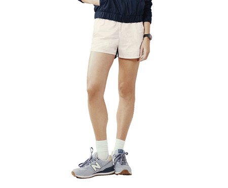 Shorts Runner Curto Off-White/Marinho | Westwing