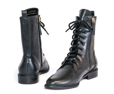 Coturno em Couro Bold Preto | Westwing