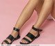 Sandália em Couro Los Angeles Croco Preto, Preto | WestwingNow