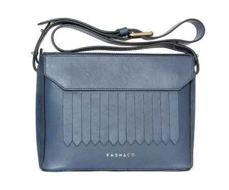 Bolsa em Couro Fringe Azul Marinho | Westwing