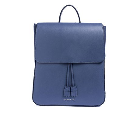 Mochila em Couro para Notebook Manhattan Azul | Westwing