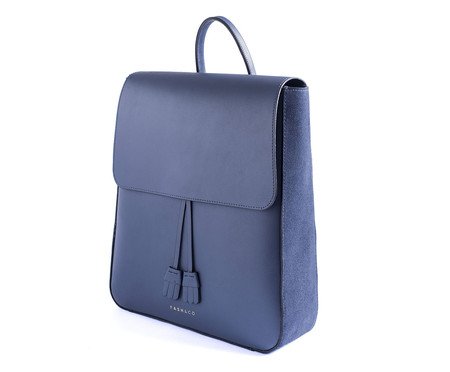 Mochila em Couro para Notebook Manhattan Azul | Westwing