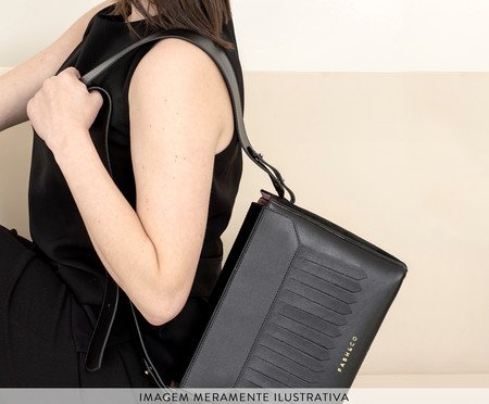 Bolsa em Couro Fringe Preto | Westwing