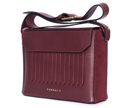 Bolsa em Couro Fringe Vinho | Westwing