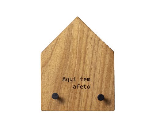 Porta-Chaves de Parede Casinha - Afeto, wood pattern | WestwingNow