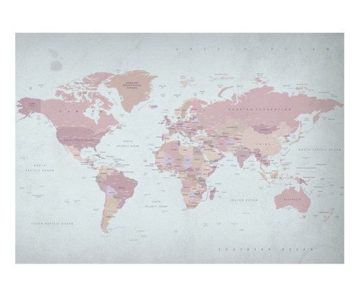 Poster Mapa Mundi Rose, Colorido | WestwingNow