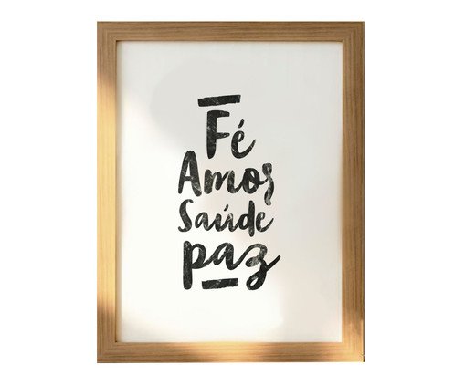 Poster Fé, Amor Saúde e Paz Branco, Colorido | WestwingNow