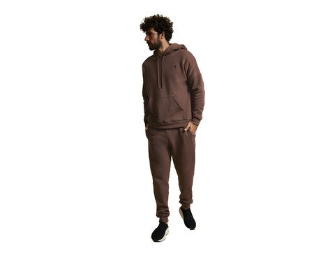 Calça de Moletom Oversized com Bolso Marrom Bronze